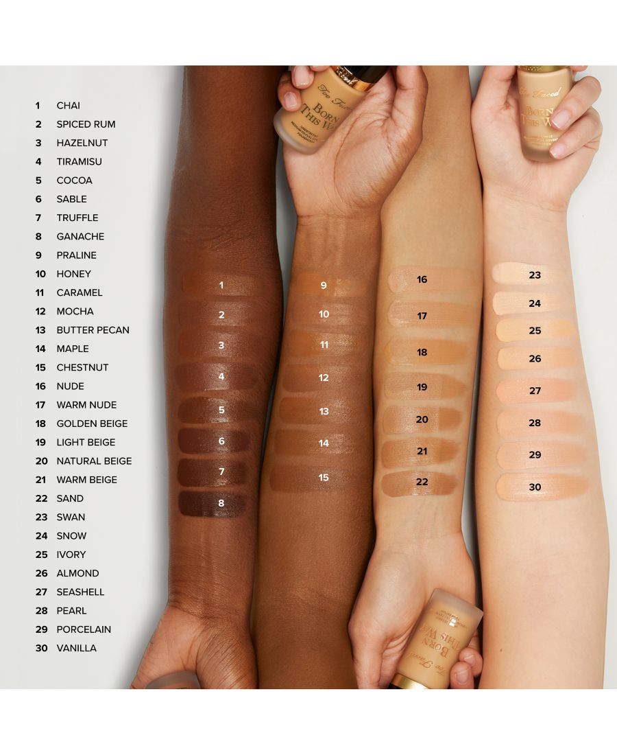 Тональный крем Born This Way с едва заметным, средним и плотным покрытием, 28 г Too Faced, цвет tiramisu — фото 3