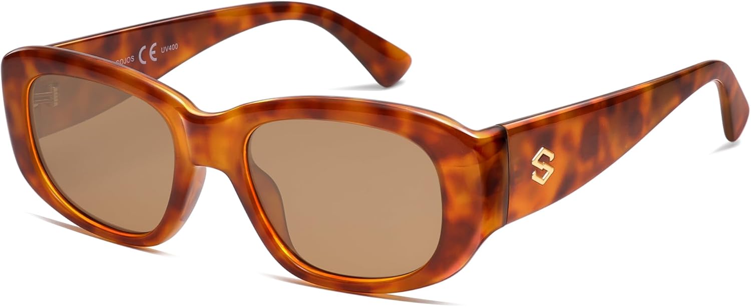 

Солнцезащитные очки SOJOS Retro Large Rectangle Polarized Sunglasses для женщин и мужчин, винтажная массивная оправа, 80-е и 90-е годы, большие очки SJ2374, Multicolor