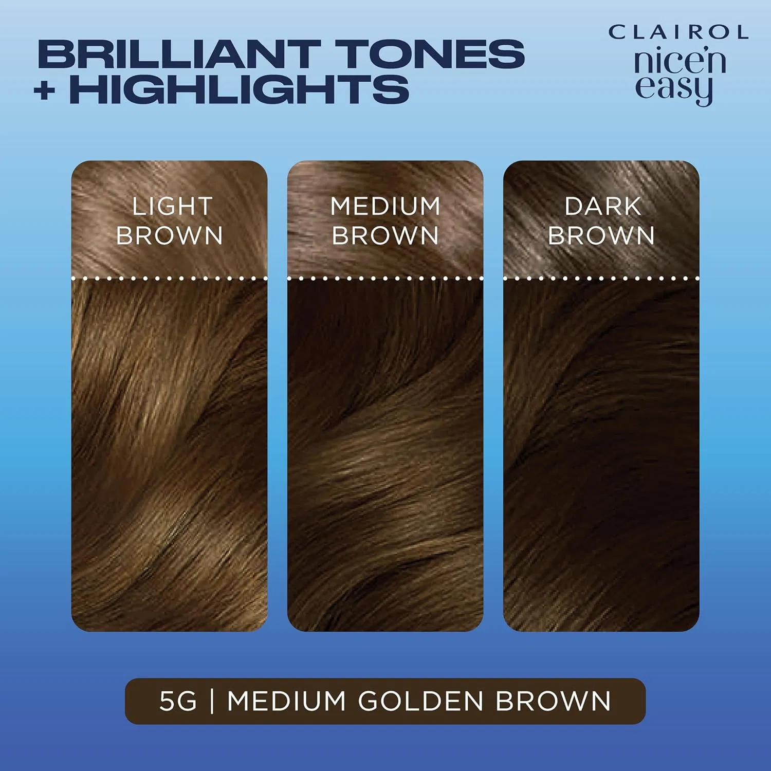 Стойкая краска для волос Clairol Nice'n Easy 5G, средне-золотистый коричневый Clairol, 5G Medium Golden Brown — фото 3