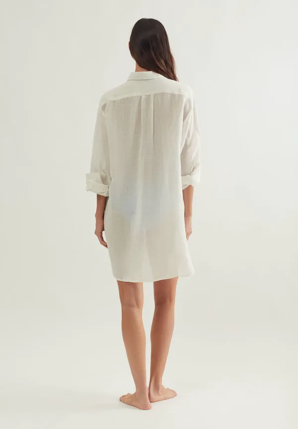 Пляжный аксессуар в стиле рубашки бойфренда Polo Ralph Lauren, Cream White — фото 3