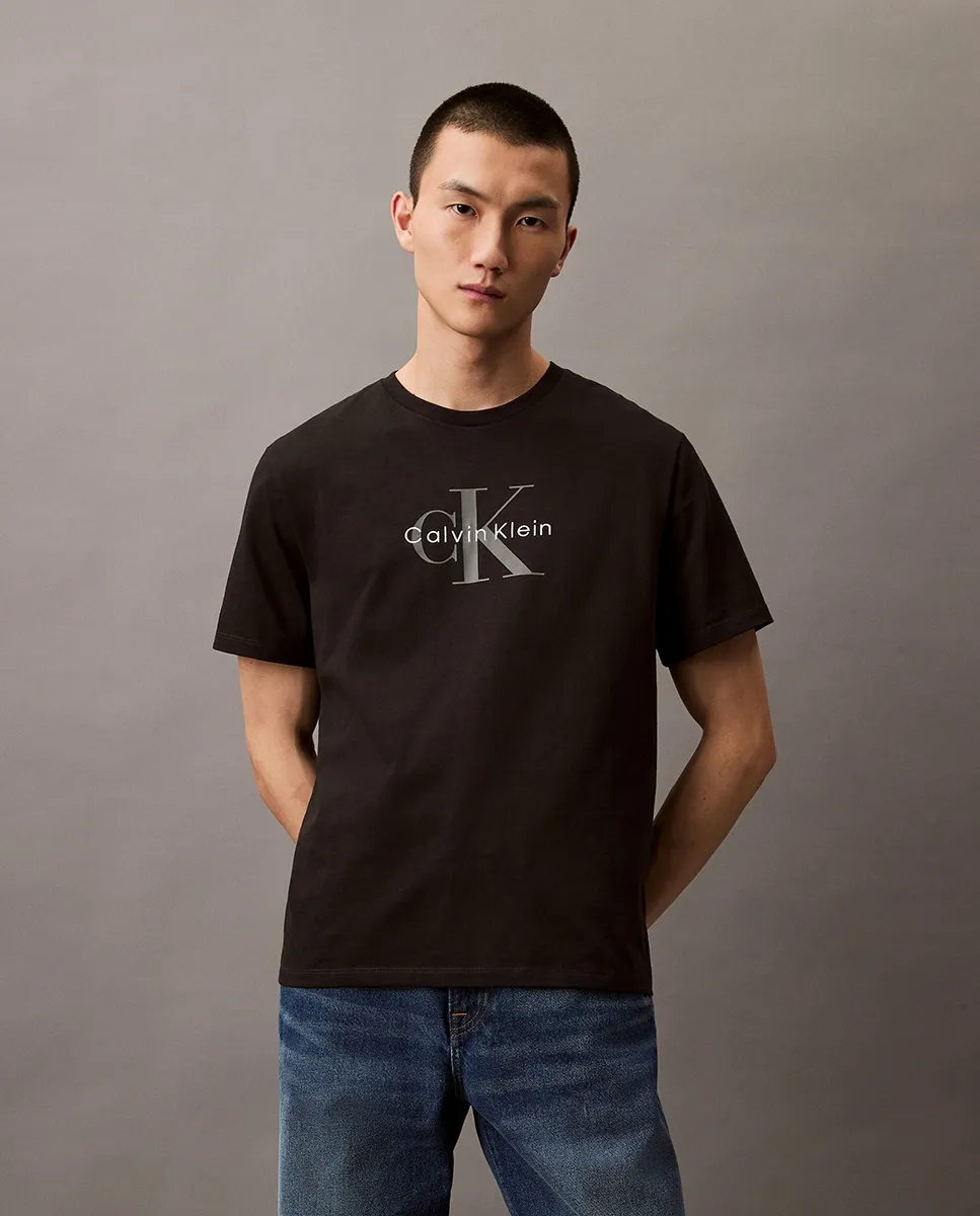 

Мужская футболка с монограммой Calvin Klein Jeans, черный