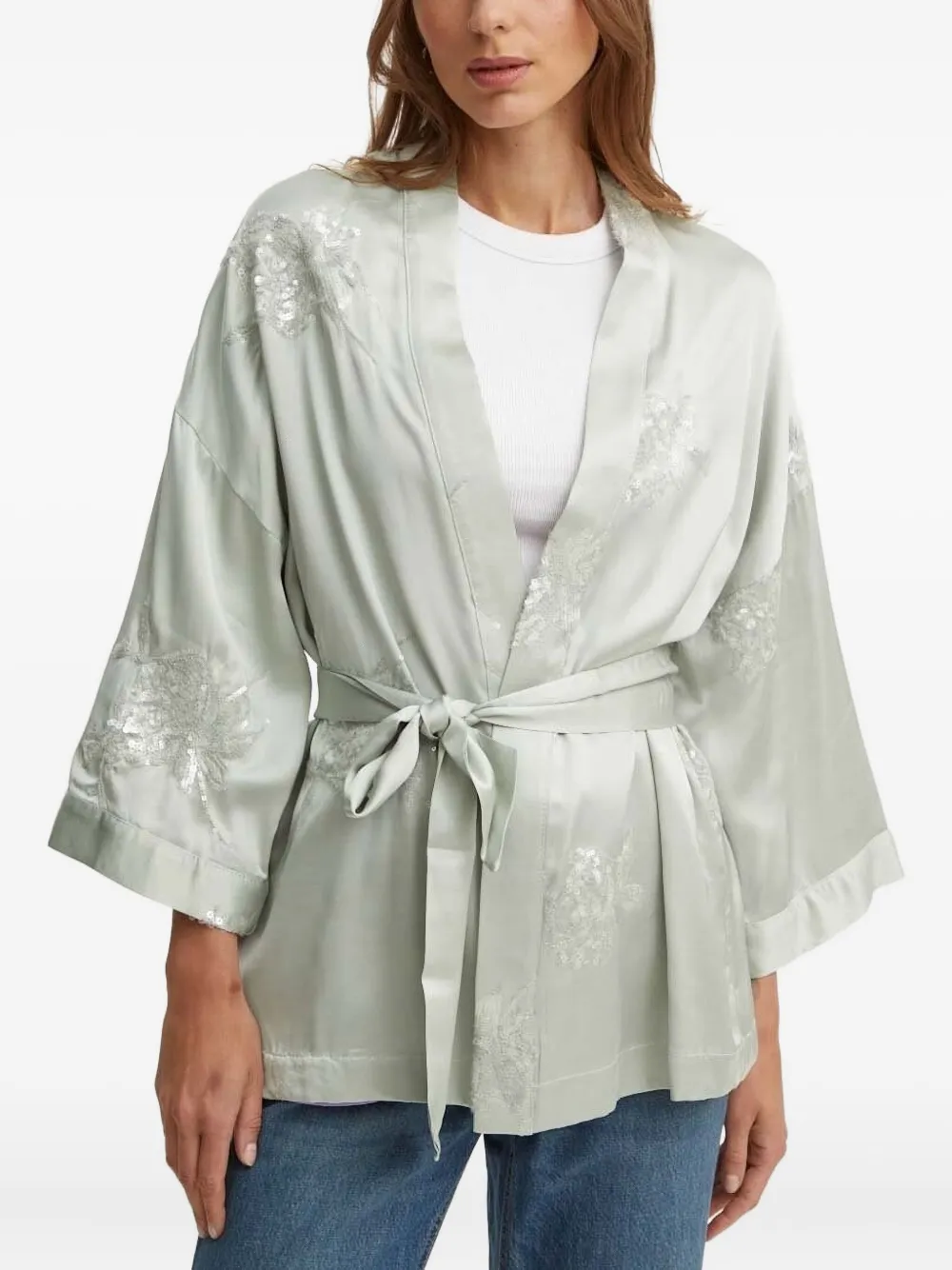 

Топ с пайетками Sandro Ferrone, серый