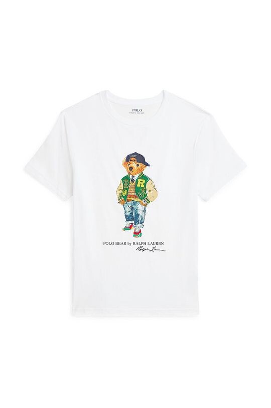 

Детская хлопковая футболка Polo Ralph Lauren, белый