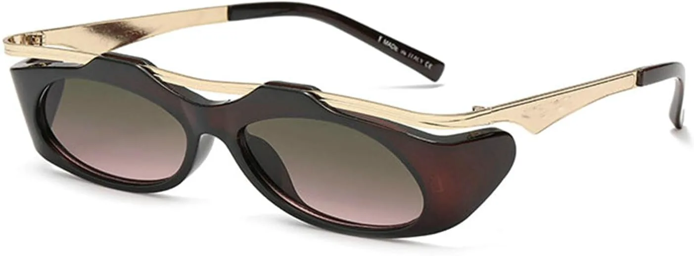 

Хелена, солнцезащитные очки в стиле панк Y2K, круглые, в маленькой оправе, женские, роскошные, винтажные, прямоугольные, для женщин, очки-щитки helena, C4