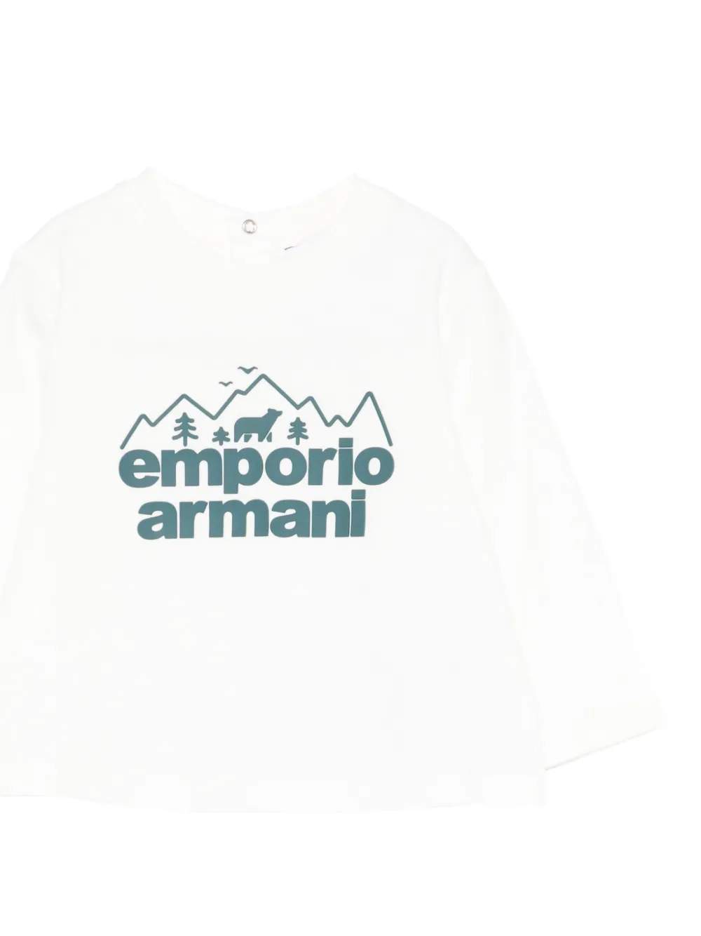 Футболка с длинными рукавами и логотипом Emporio Armani Kids, белый — фото 3