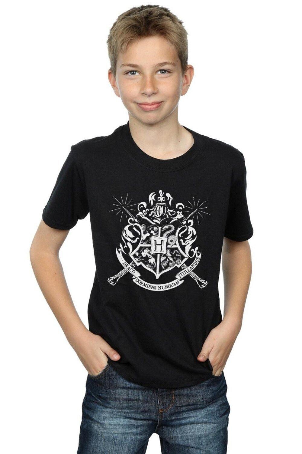 

Футболка со значком Хогвартса и палочками Harry Potter, черный
