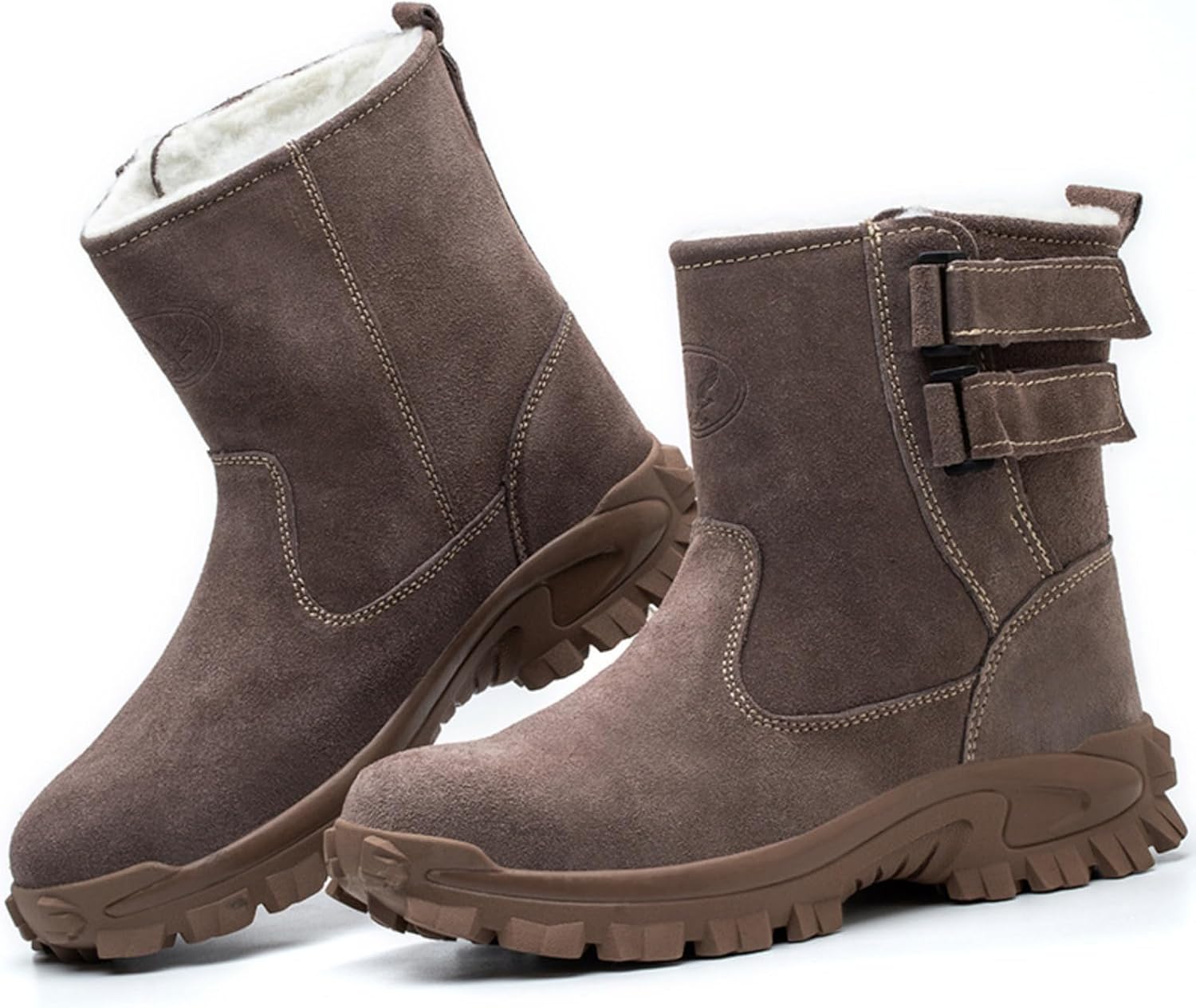 

Мужские зимние ботинки Azttoztto с утеплителем, высокой голенью, защитной подошвой и толстой подошвой для защиты от холодной погоды, хаки