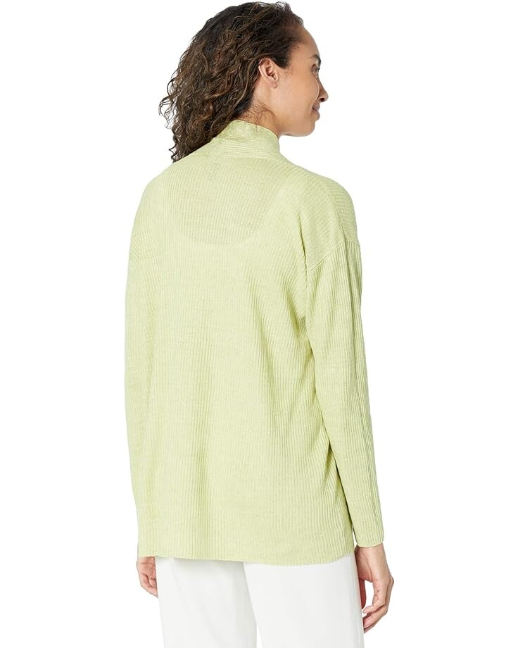 

Свитер Eileen Fisher Organic Linen Delave High Collar Cardigan, цвет Canary