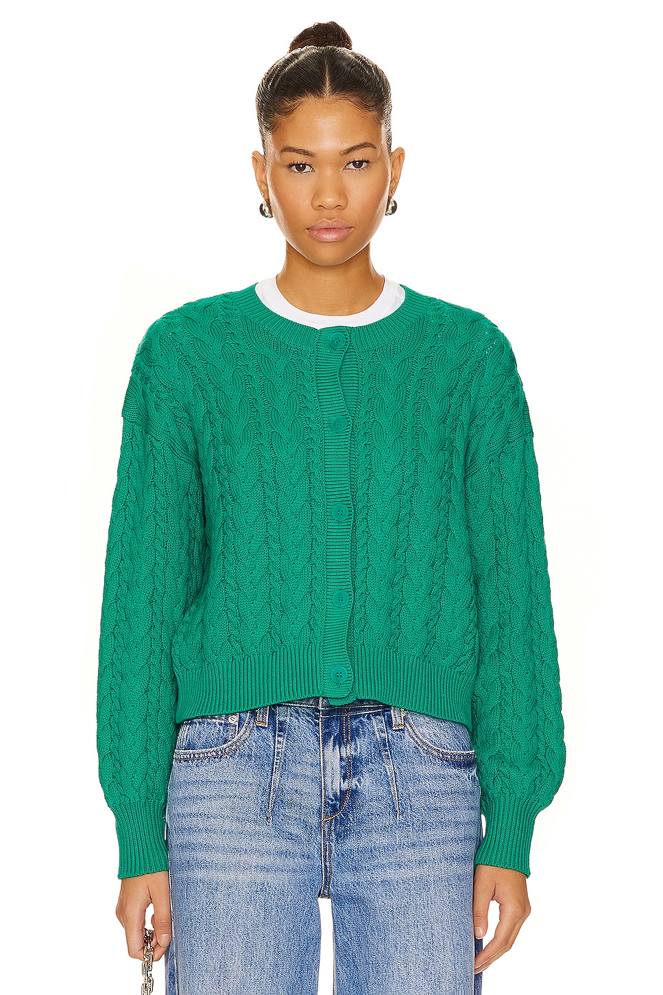 

Кардиган с косами по всей длине brooke 525, цвет kelly green