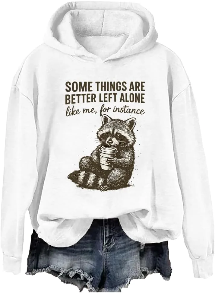 

Толстовка с принтом "Some Things Are Better Left Alone" и енотом Cynvor
