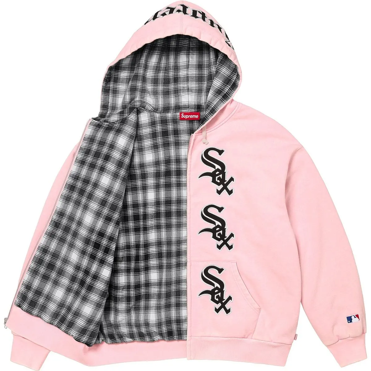 Supreme Толстовка с капюшоном Chicago White Sox FW25 WEEK17 на молнии, унисекс — фото 4