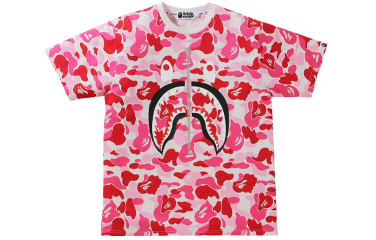 Футболка BAPE Big ABC Camo Shark синяя A Bathing Ape, зеленый — фото 4