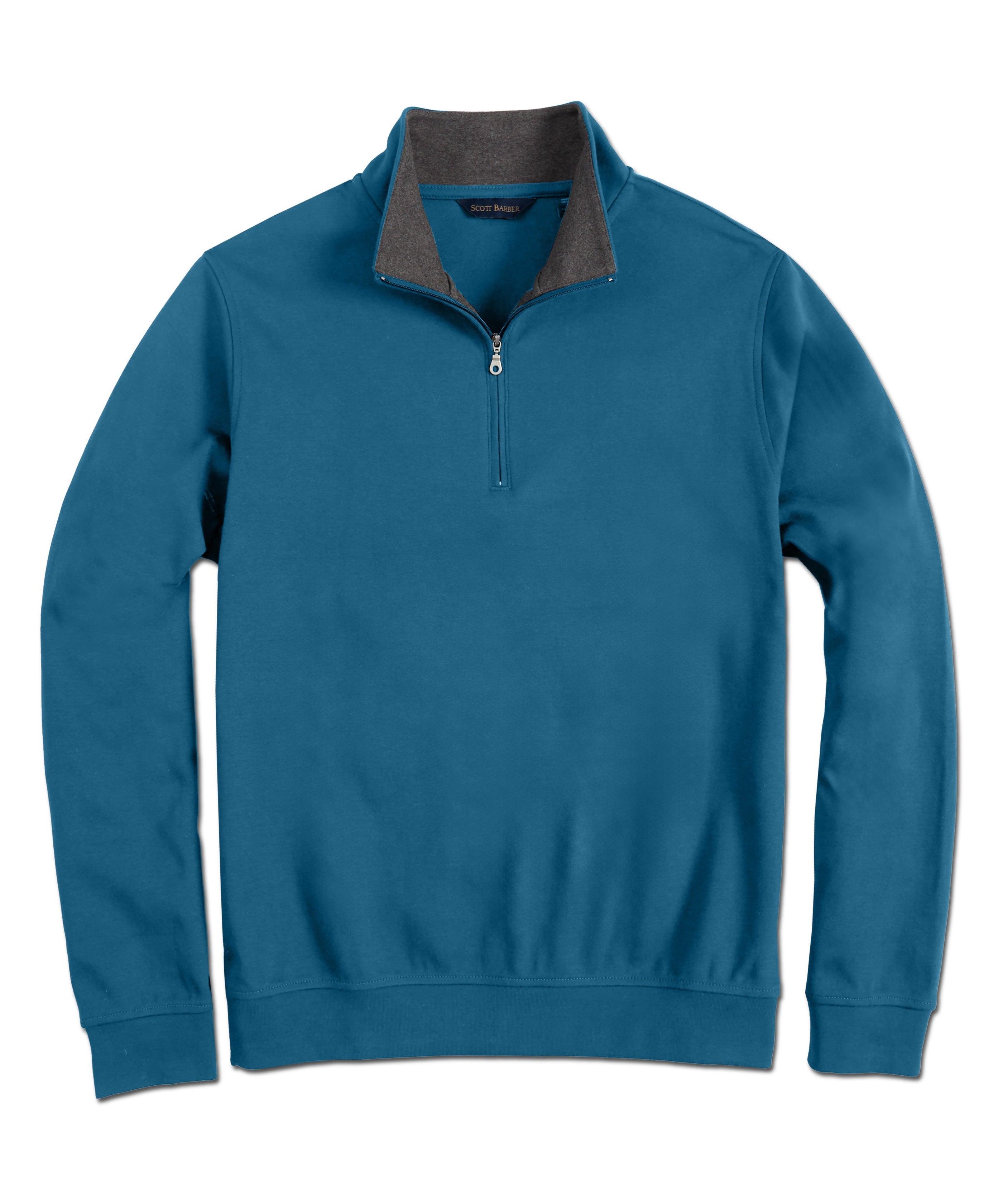 

Pima Interlock Zip MockТолстовка мужская, темно-бирюзовый Scott Barber