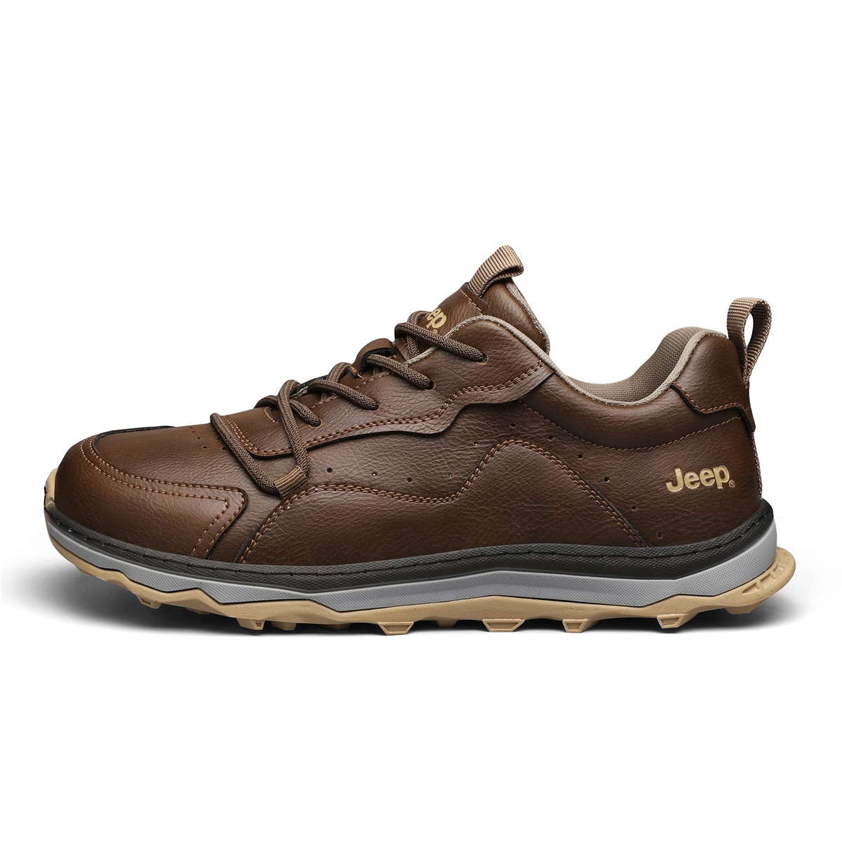 

Амортизирующие устойчивые к истиранию балансировочные низкие туристические ботинки для альпинизма мужские Jeep, темно-коричневый