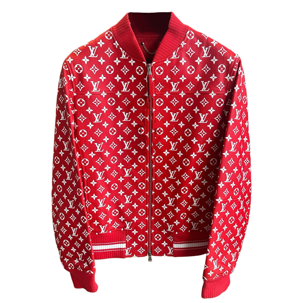 

Подержанная бейсбольная кожаная куртка X Supreme 2010-х LOUIS VUITTON, красная, Красный, Подержанная бейсбольная кожаная куртка X Supreme 2010-х LOUIS VUITTON, красная