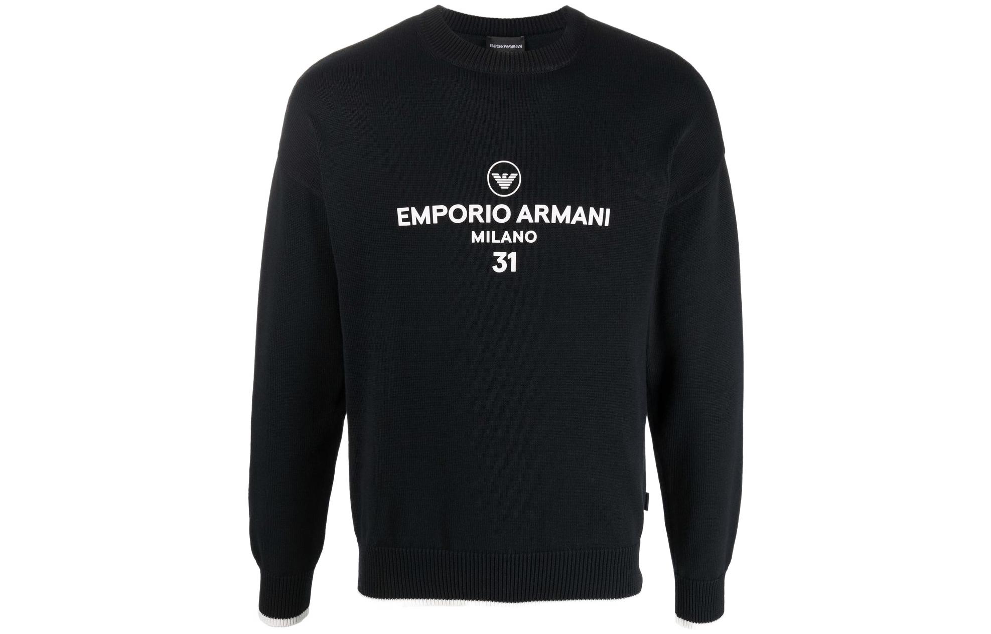 EMPORIO ARMANI Свитер SS22 мужской черный — фото 3