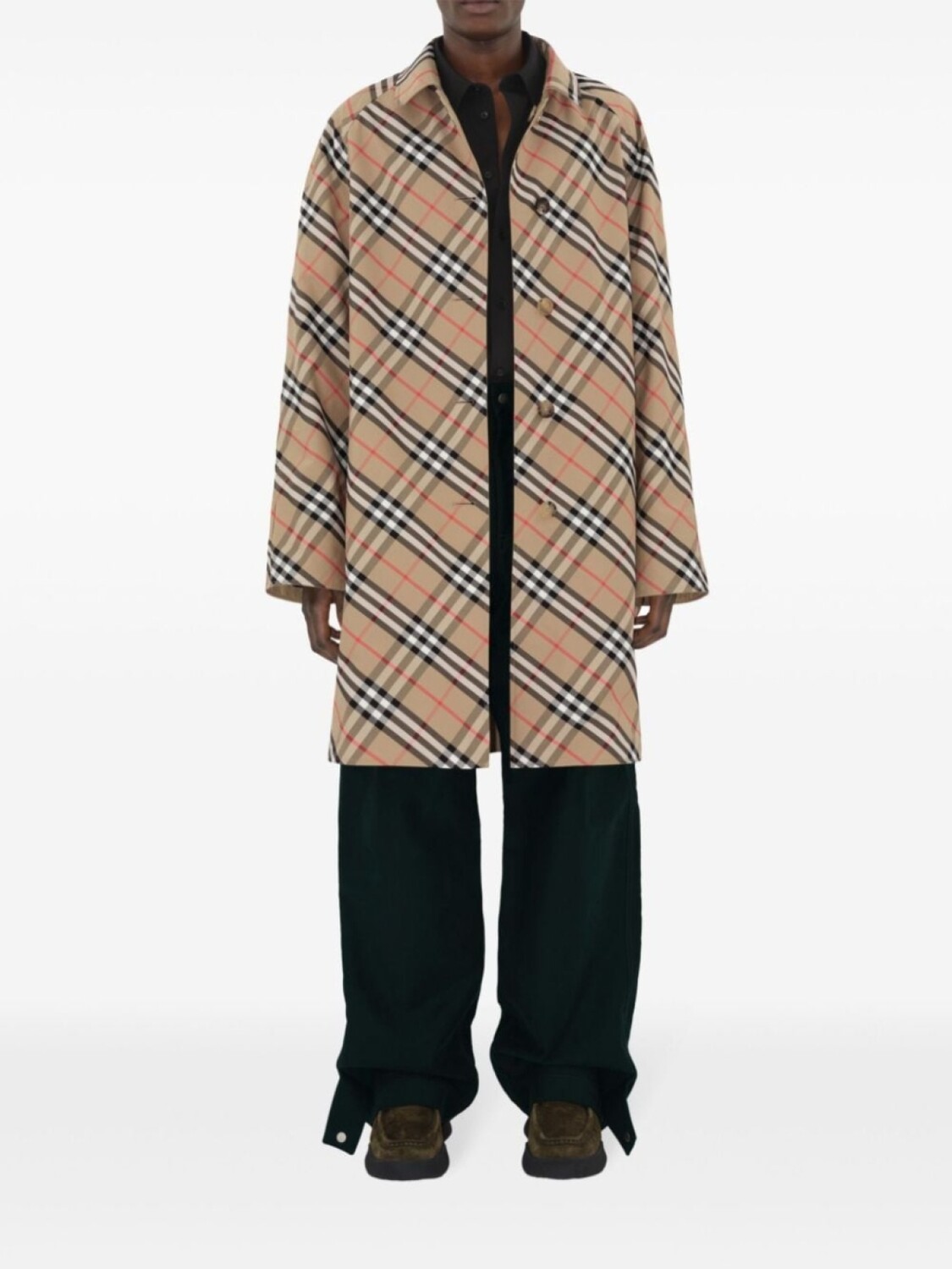 Тренч Burberry двусторонний в клетку, нейтральный цвет — фото 3