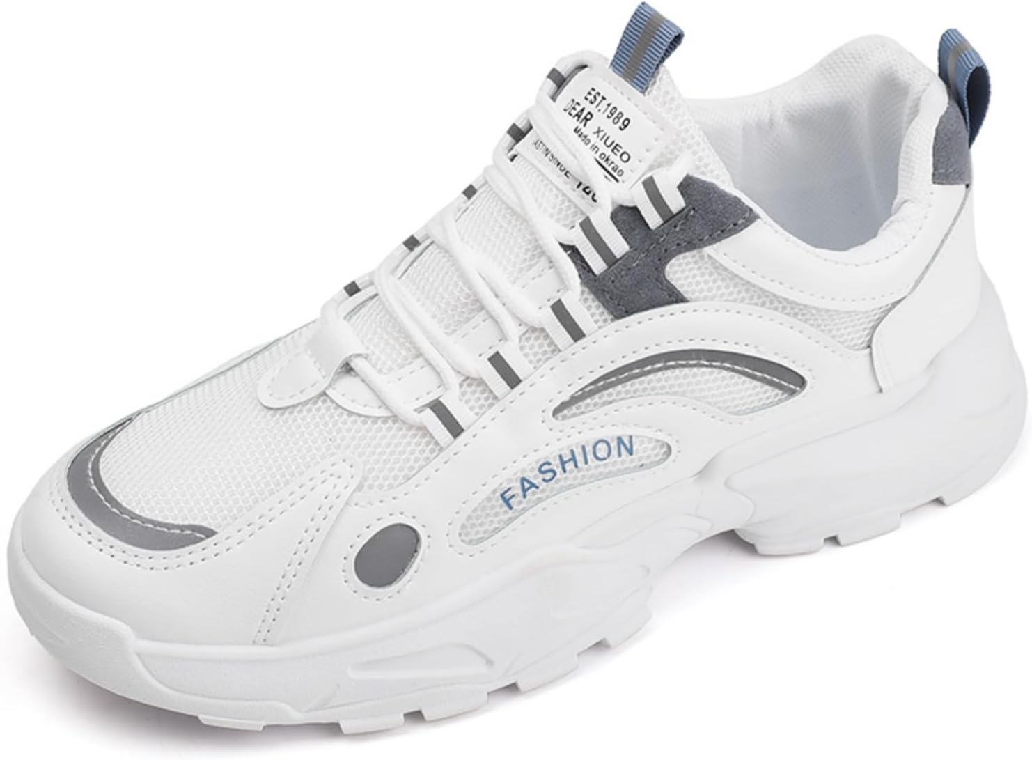 

Мужские модные спортивные кроссовки для бега, дышащие, подходят для занятий в тренажерном зале, тенниса и ходьбы Khwfjas, белый/синий