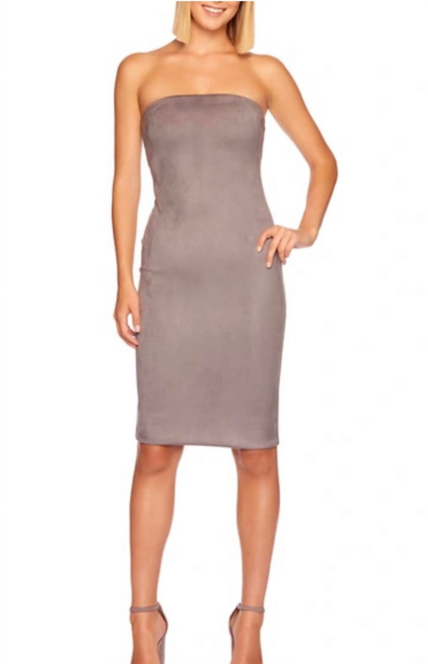 

Трубчатое платье миди из искусственной замши в серебристом цвете Susana Monaco