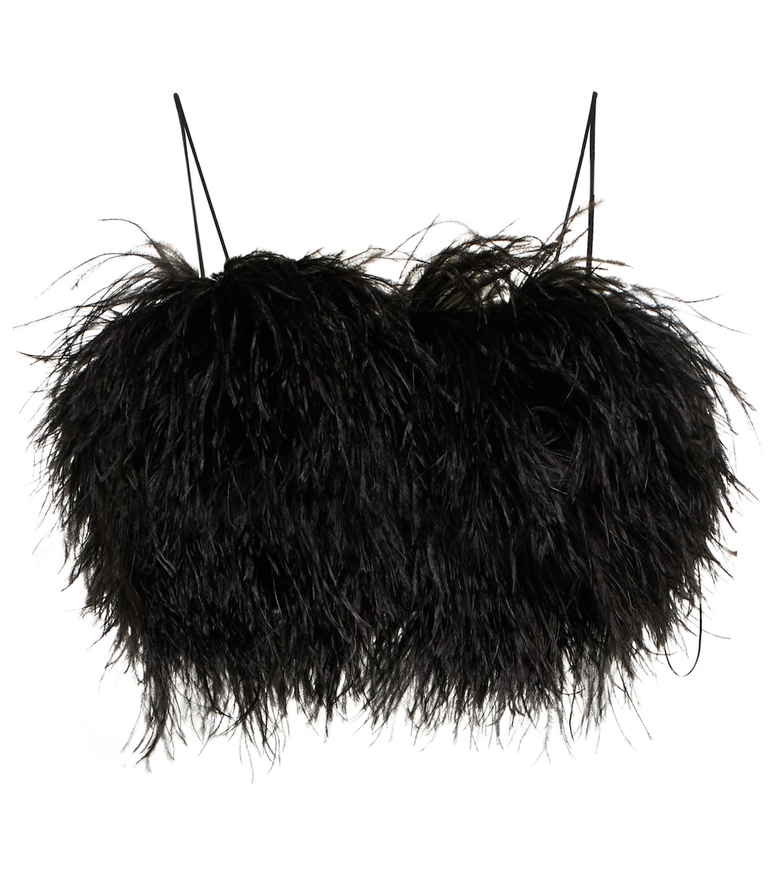 

Укороченный топ, украшенный перьями David Koma, черный