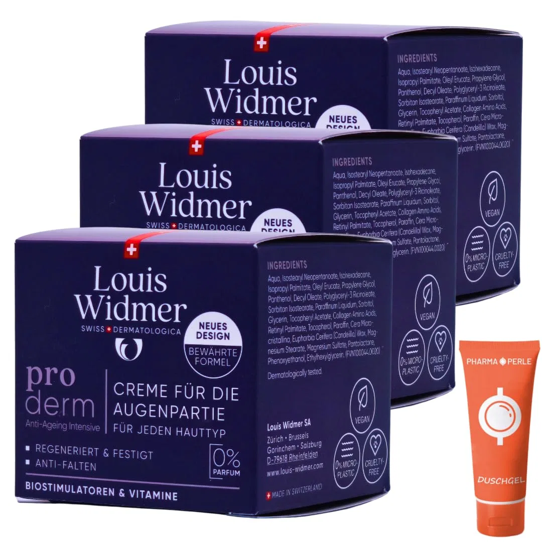 Крем для кожи вокруг глаз Louis Widmer Proderm, без запаха, 3 x 30 мл Pharma Perle