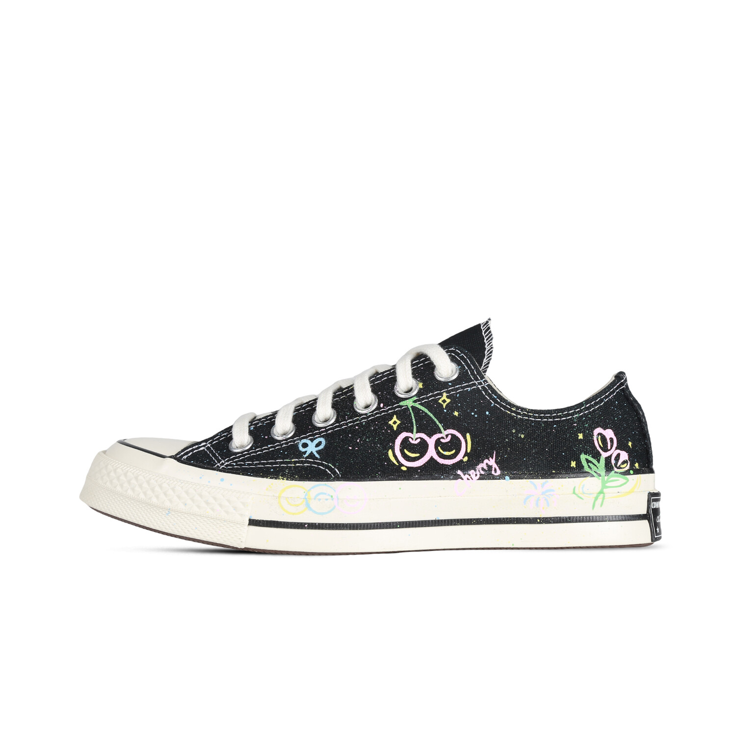 

1970-е годы Холщовые кеды унисекс с низким верхом черного цвета Converse