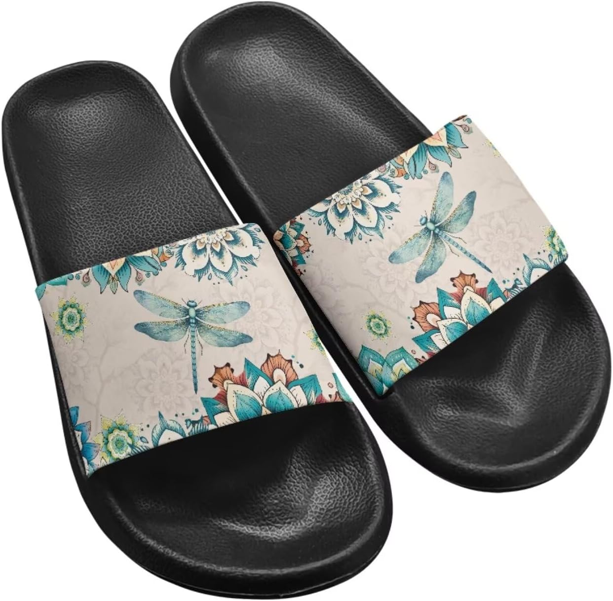 

Женские слипоны-сандалии Jeiento, нескользящие тапочки для ванной, удобные, легкие, с толстой подошвой, сандалии для пляжа, бассейна и спортзала, Bohemian Dragonfly