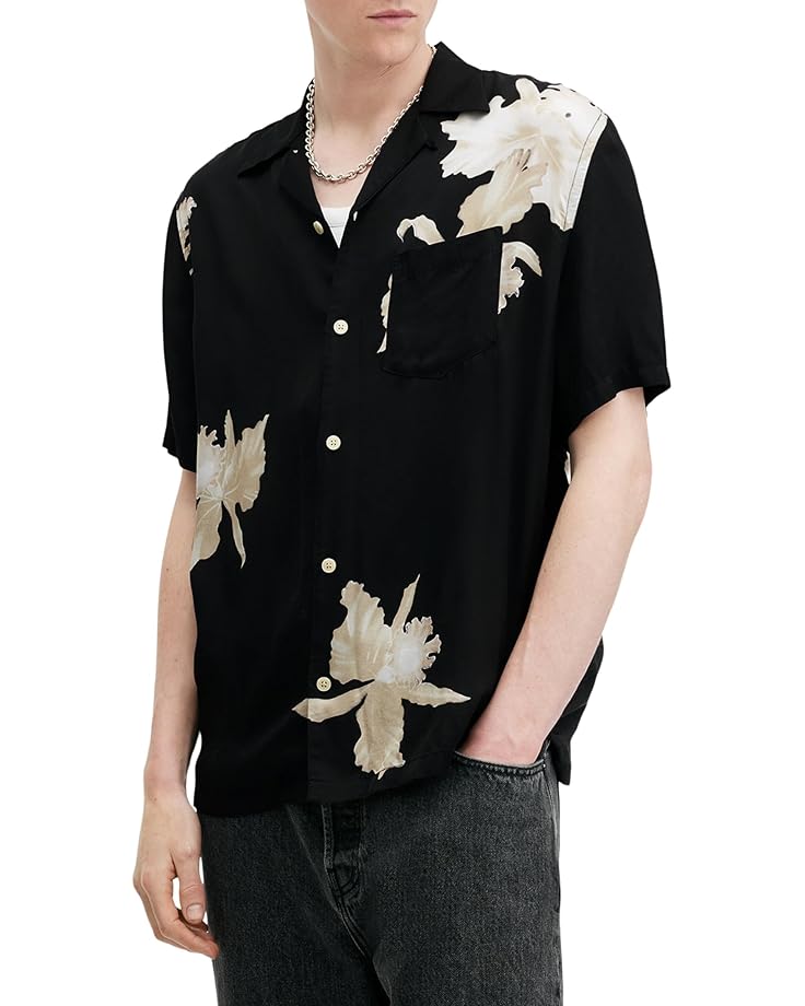 

Рубашка AllSaints Lachaise Short Sleeve Shirt, цвет Jet Black