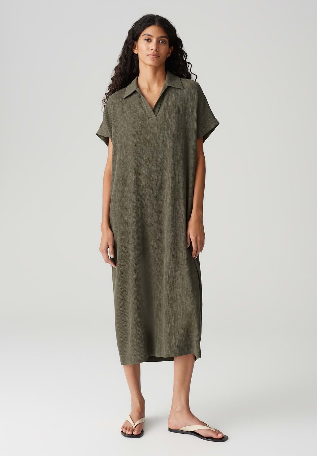 

Платье-рубашка RELAXED FIT MIDI OPUS, оливковый
