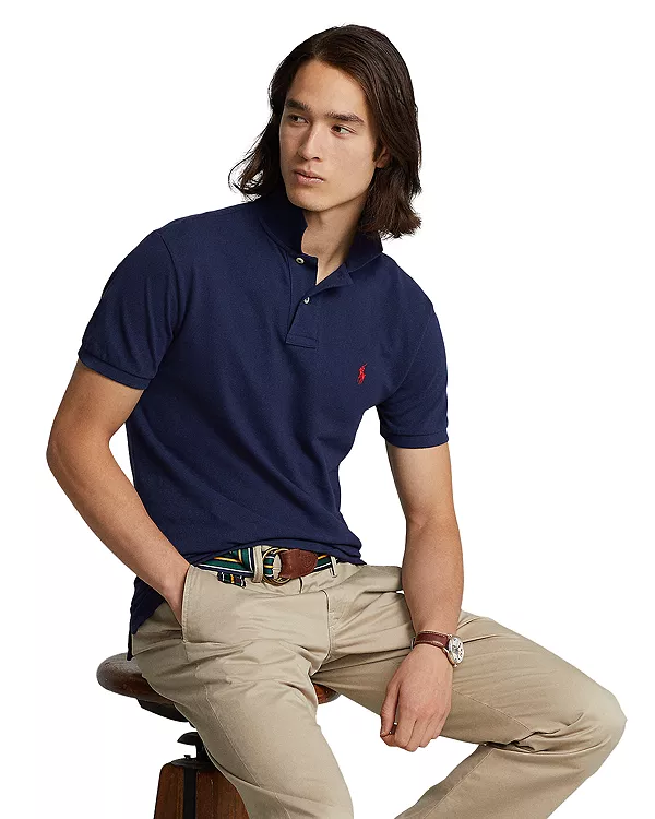 

Классическая сетчатая рубашка-поло Polo Ralph Lauren, синий