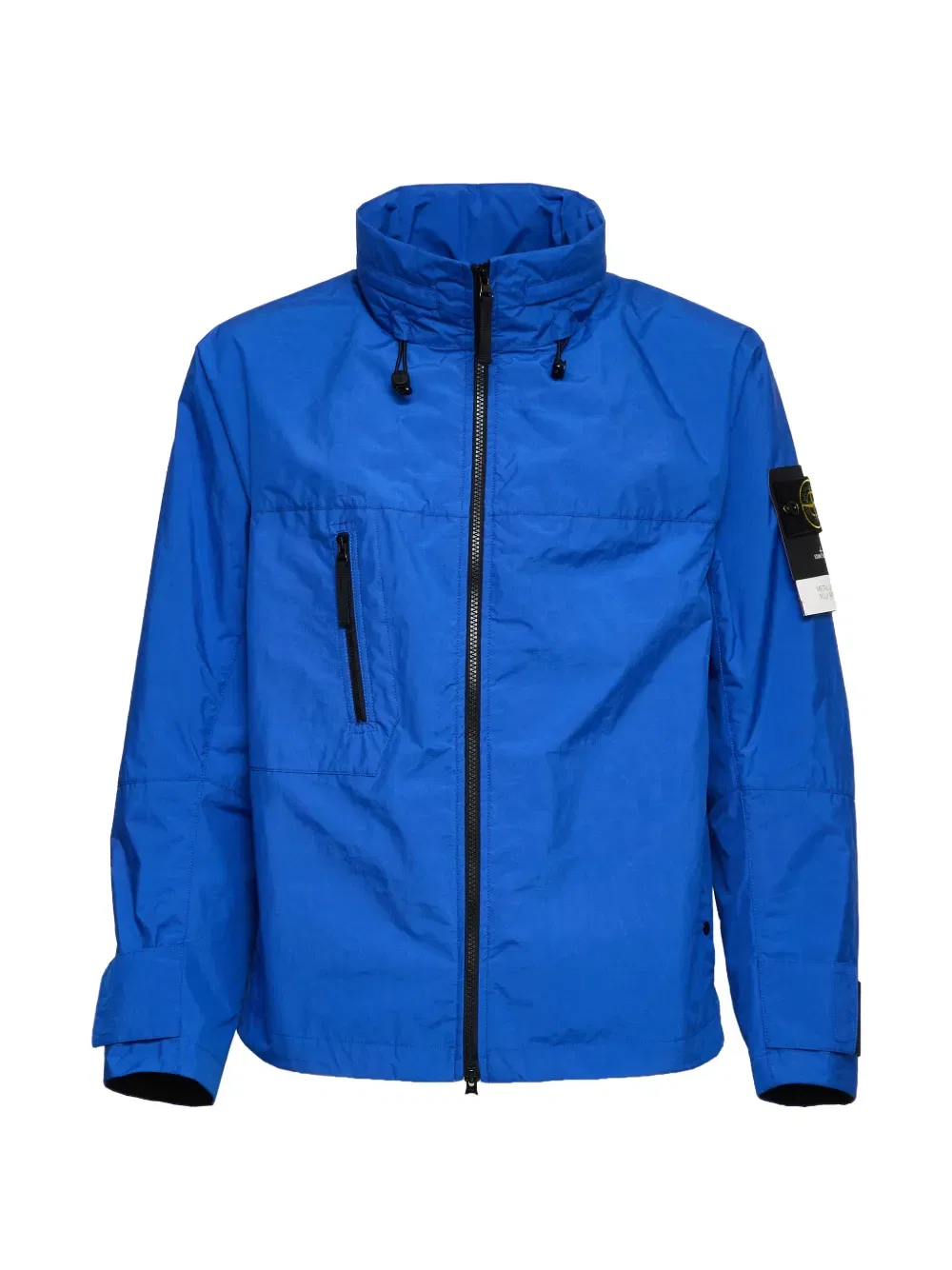 Металлическая ламинированная куртка с застежкой-молнией Stone Island, синий