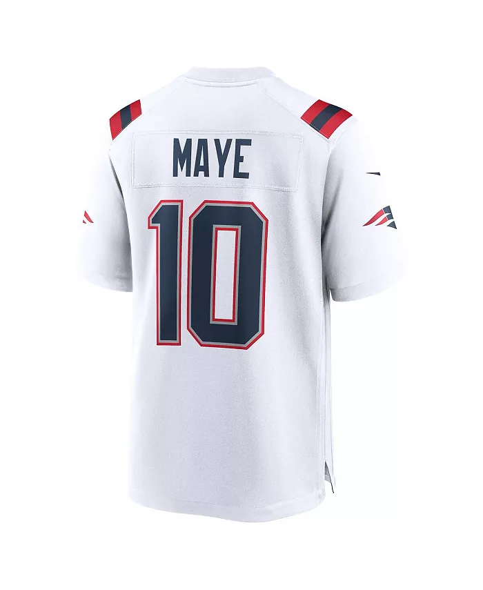 Мужская игровая футболка Drake Maye New England Patriots, выбор в первом раунде драфта НФЛ 2024 Nike, белый — фото 3