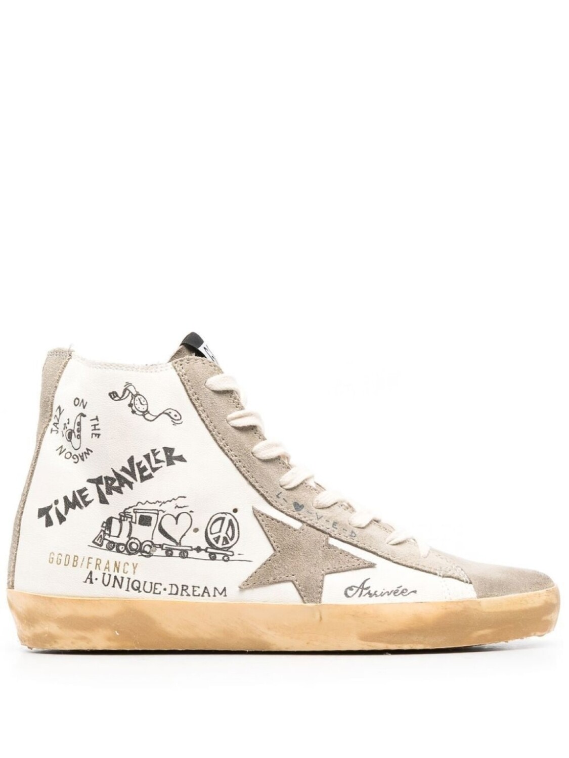 

Golden Goose высокие кеды с принтом Francy Journey, белый