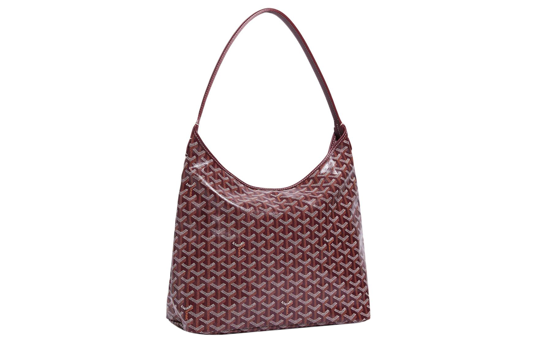 

GOYARD Богемская холщовая сумка хобо с кожаной отделкой