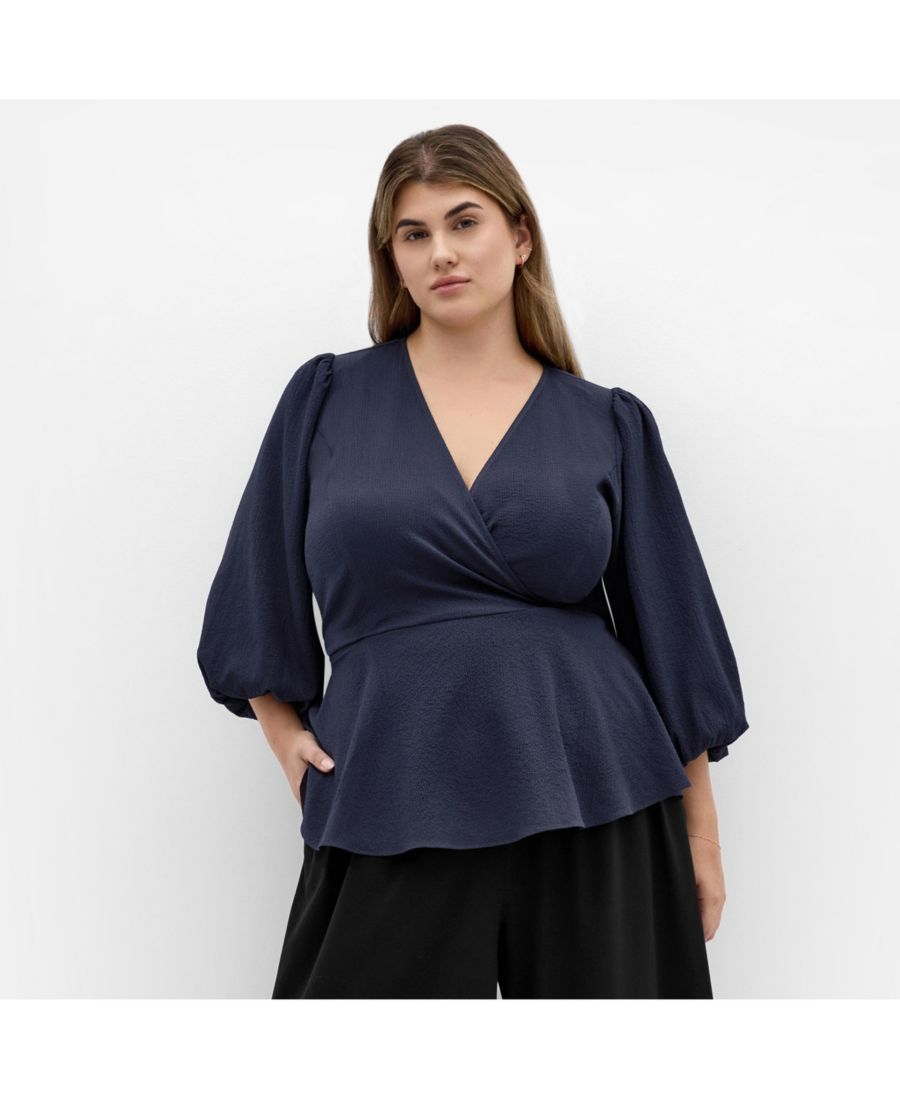 

Топ с баской Celina больших размеров CITY CHIC, Navy