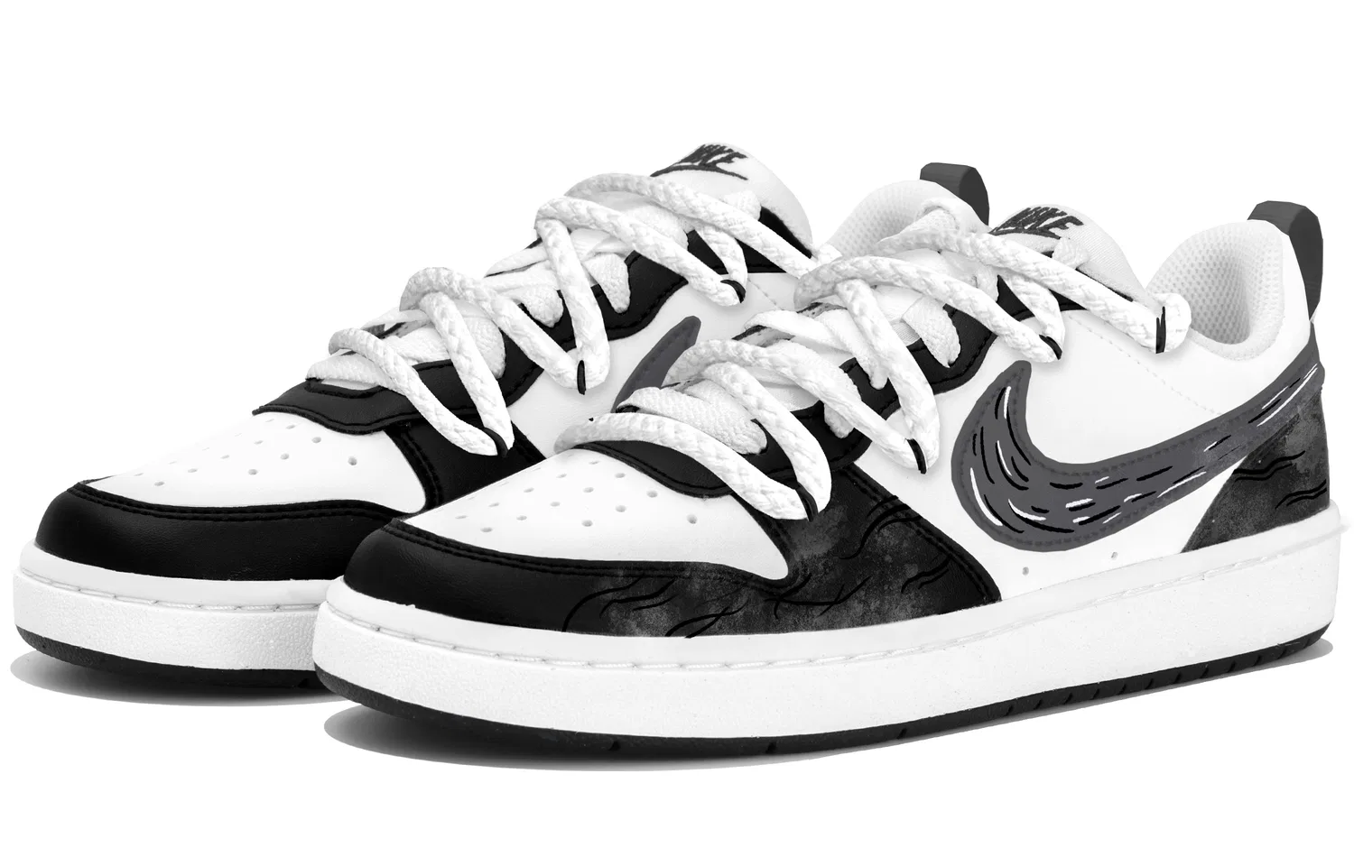 Кроссовки для скейтбординга Nike Court Borough Low Kids Black — фото 4