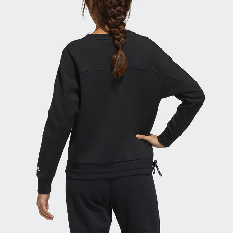 Худи (WMNS) adidas Str Sweat Athleisure Casual Sports Printing Logo Round Neck Pullover Black Hoodie — фото 4