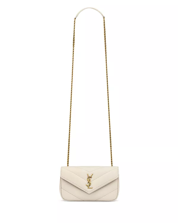 

Мини-Сумочка Loulou из овечьей кожи Saint Laurent, белый