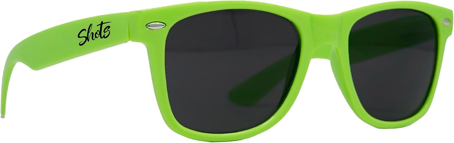 

Стильные поляризованные солнцезащитные очки Funky Junque в стиле ретро — защита от УФ-излучения, классические очки унисекс — для девичника, однотонные, в выгодных комплектах, I'll Bring the - Shots (Neon Lime)