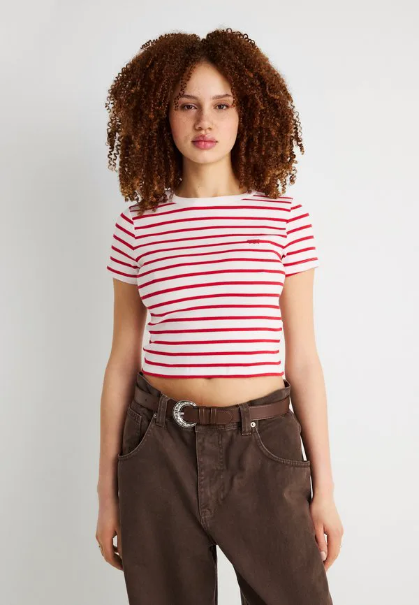 Базовая спортивная футболка с принтом Levi'S, Bright White/Urban Red