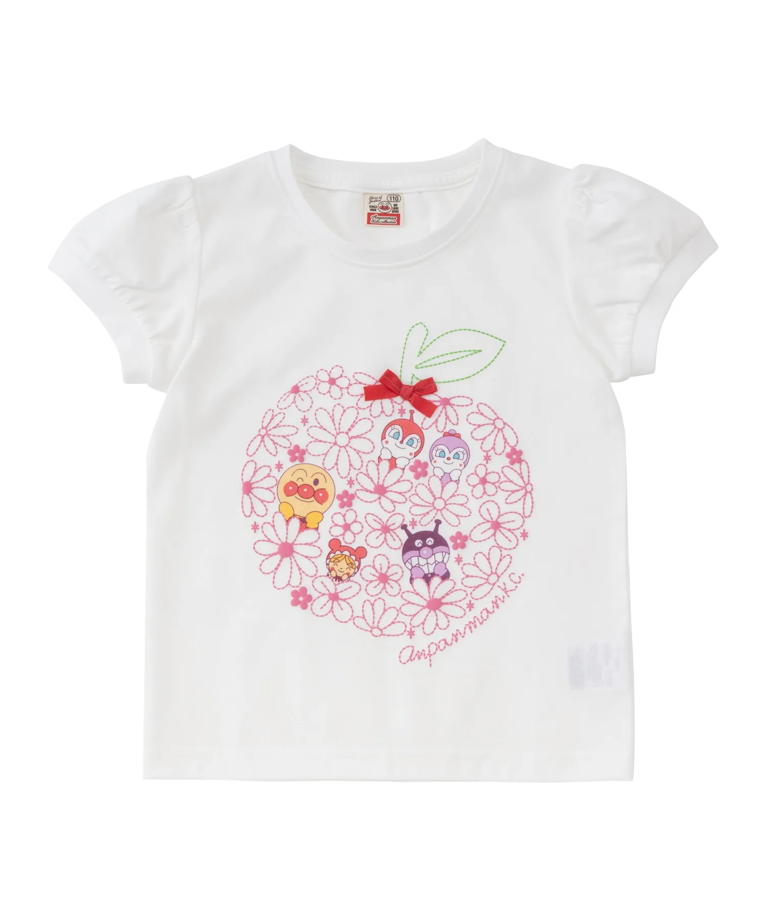 Детская футболка с объемной лентой и яблоком Anpanman Kids Collection Off-white — фото 3