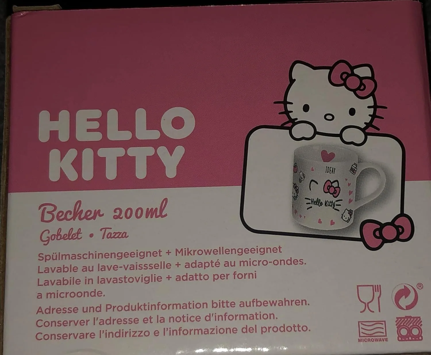 Детская кружка с принтом Hello Kitty в подарочной упаковке p:os — фото 3