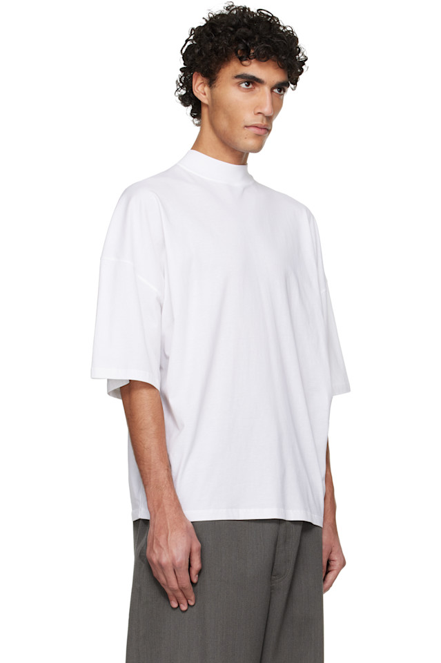 Хлопковая футболка с воротником-стойкой Jil Sander, белый — фото 2
