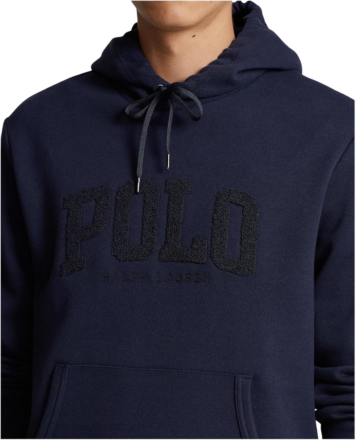Polo Ralph Lauren мужская худи с логотипом, двойное вязание, сетчатая поверхность, Cruise Navy — фото 3