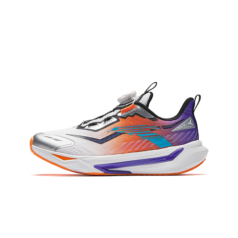 

Детские беговые кроссовки подростковые низкие дышащие легкие амортизирующие Antakids, Anta белый/Warm Sun оранжевый/Punk фиолетовый-1