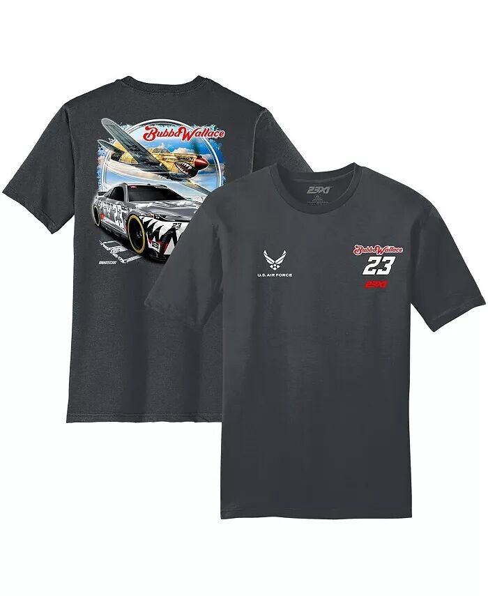 

Мужской уголь Bubba Wallace U . Футболка с автомобилем ВВС 23Xi Racing