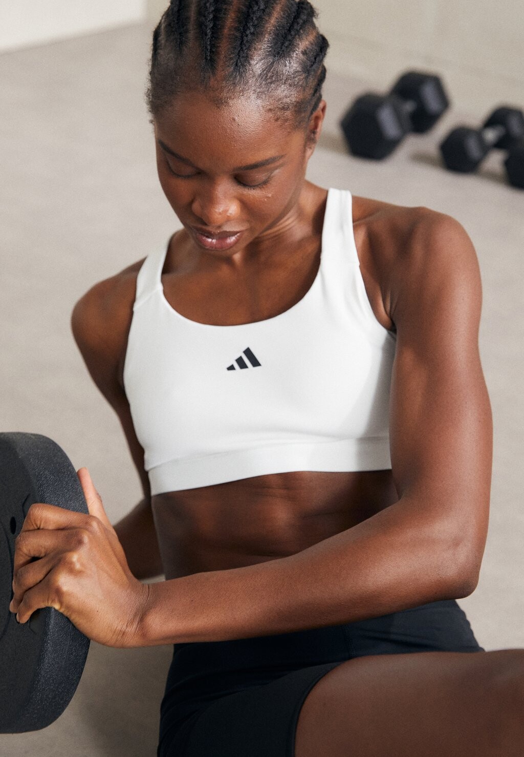 Спортивный бюстгальтер с сильной поддержкой adidas Performance, цвет white — фото 2