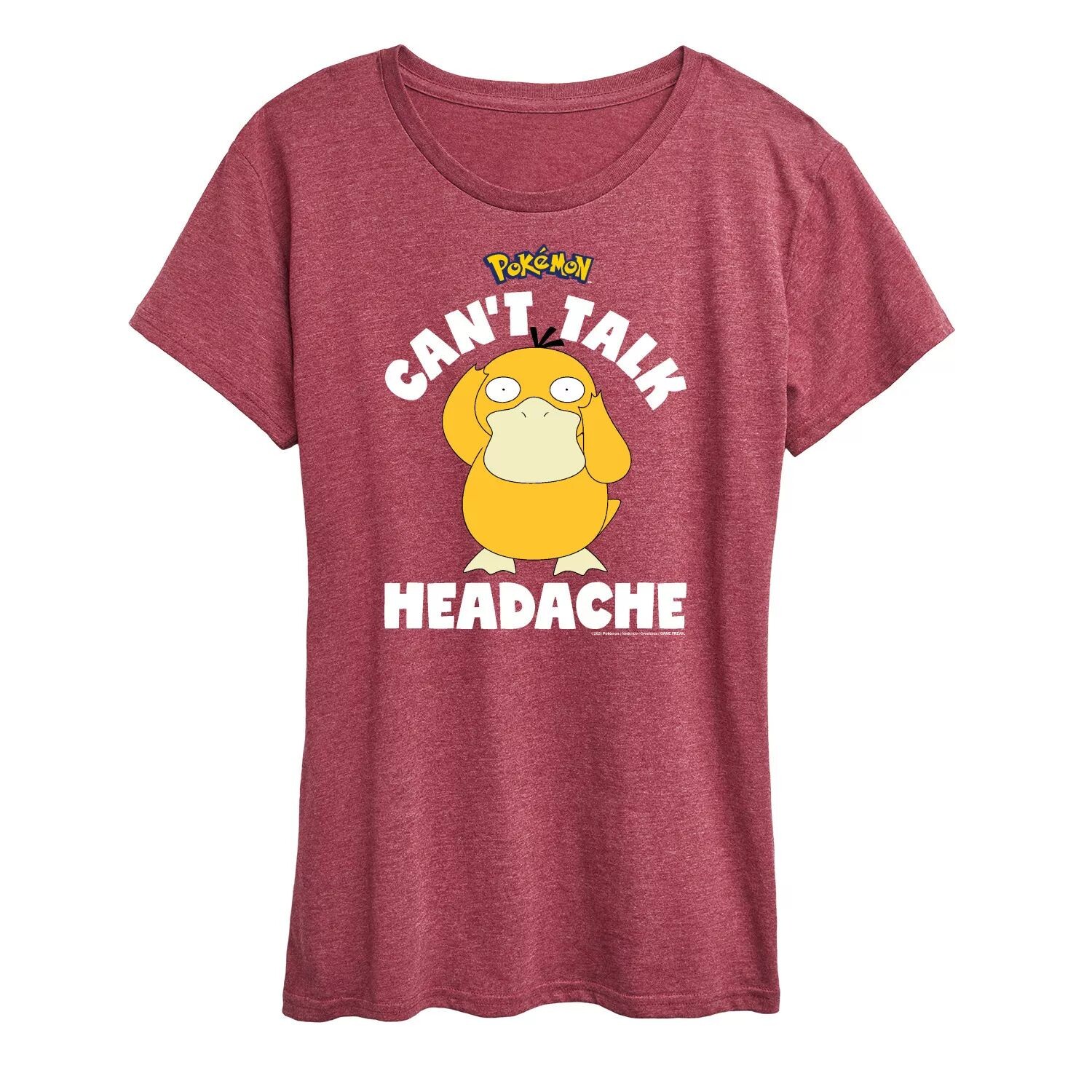 

Женская футболка с рисунком Pokemon Psyduck «Не могу говорить о головной боли» Licensed Character