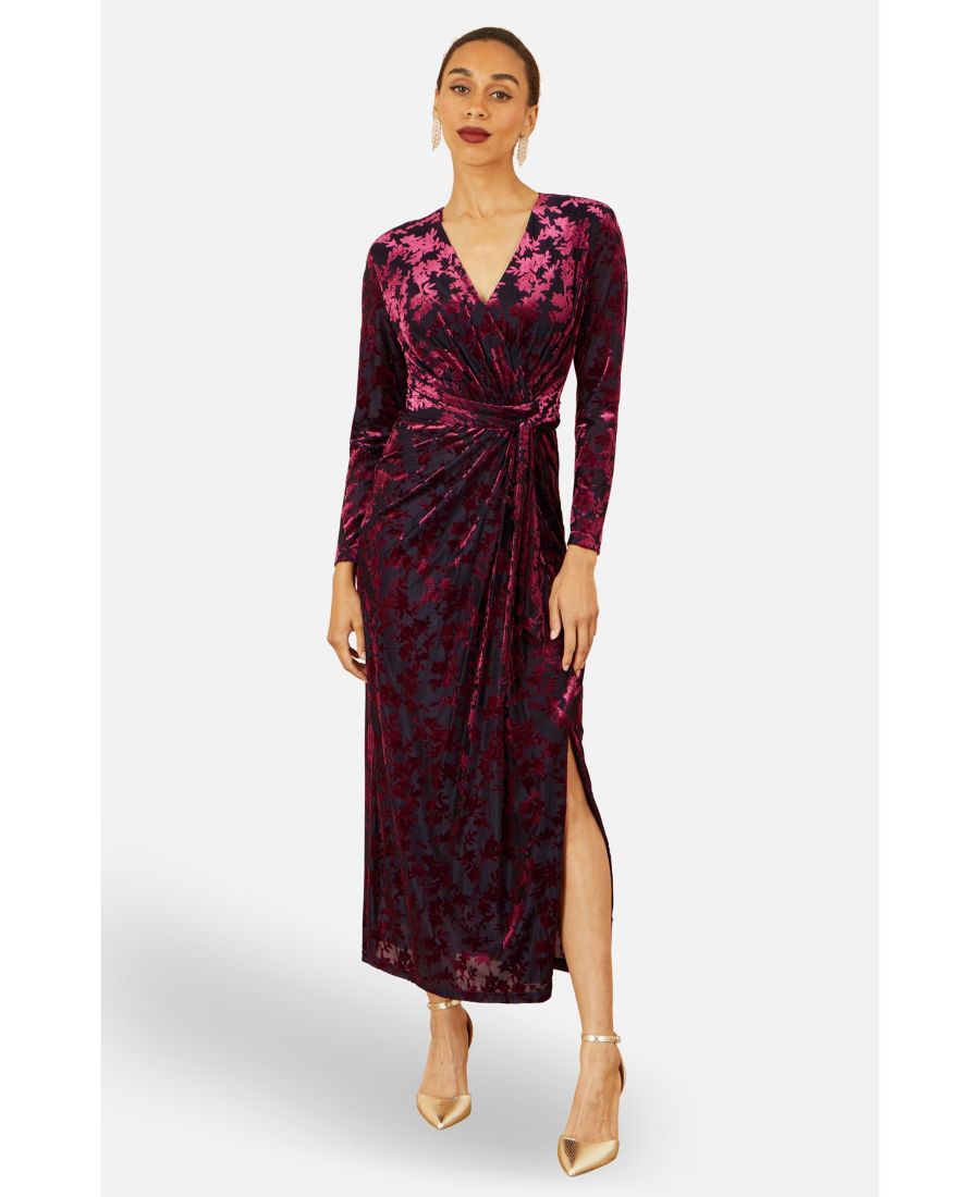 

Женские платья, велюровое эластичное платье миди Yumi, Burgundy