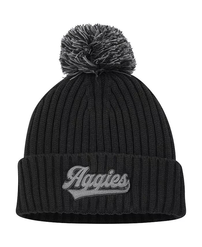 

Мужская темно-серая техасская шапка A&M Aggies Modern Cuffed Knit с помпоном adidas